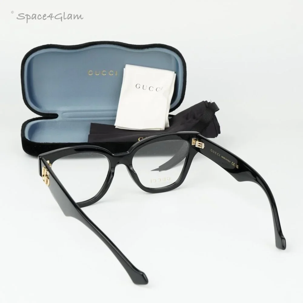 Gucci Women Eyeglasses Black Demo Cat Eye GG1424O 005 BRAND NEW